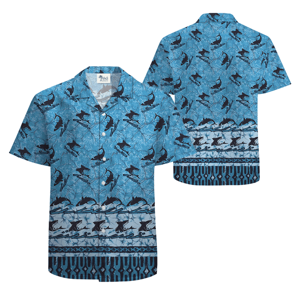 Vintage Shark Blue Aloha Shirt (3)
