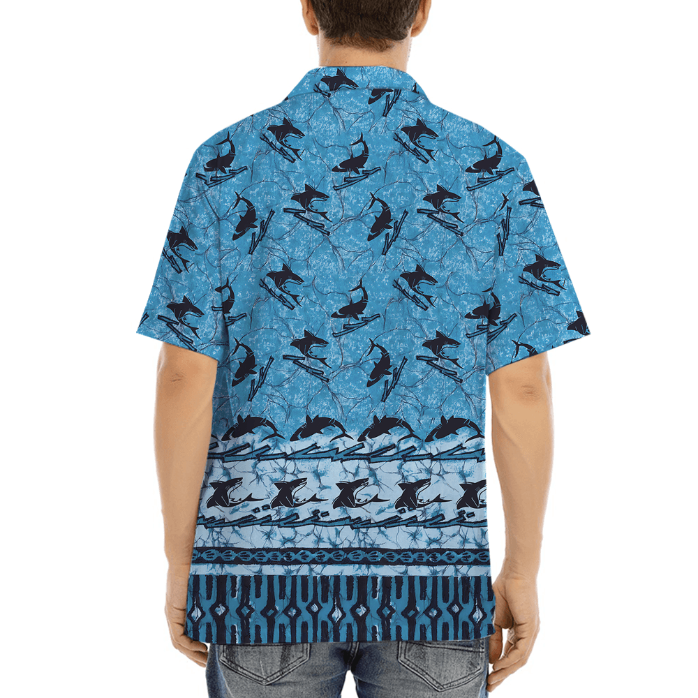 Vintage Shark Blue Aloha Shirt (4)