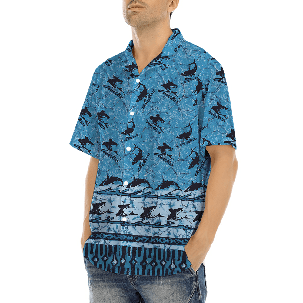 Vintage Shark Blue Aloha Shirt (5)