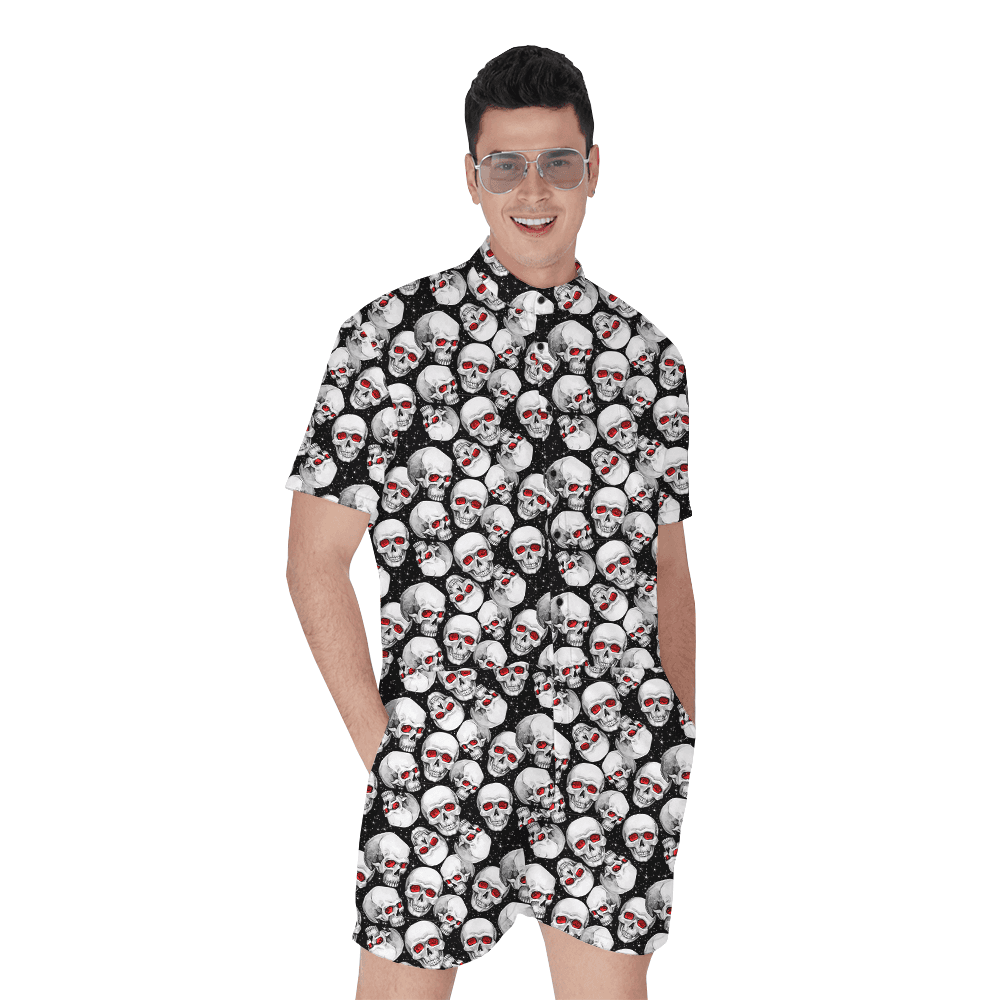 Halloween Skull Men's Romper