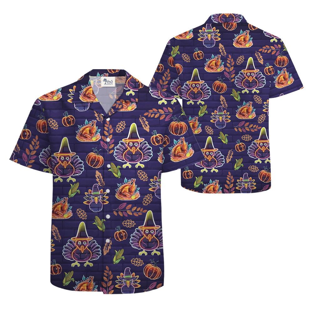 Neon Thanksgiving Hawaiian Shirt (3)