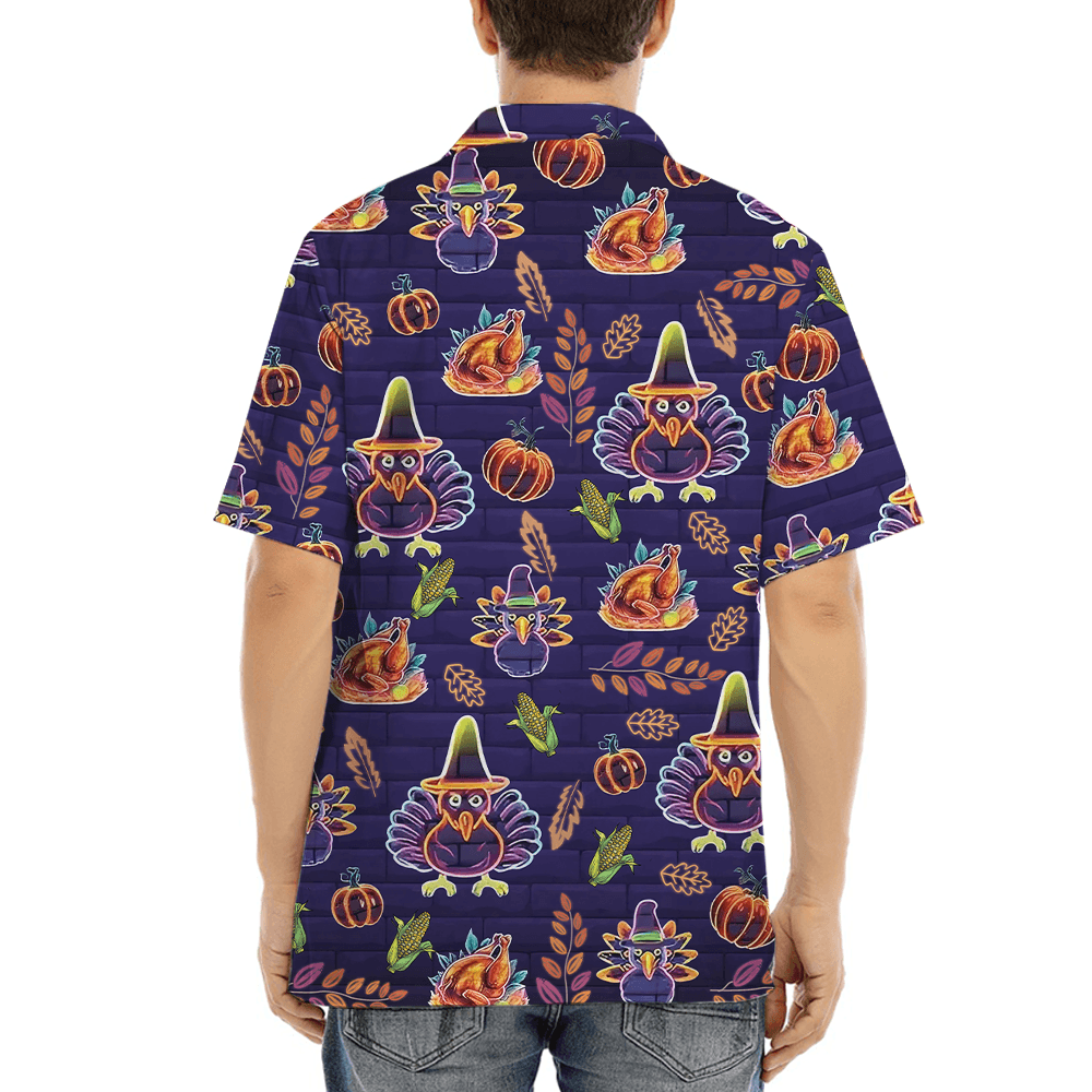 Neon Thanksgiving Hawaiian Shirt (4)