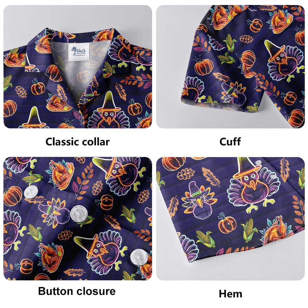 Neon Thanksgiving Hawaiian Shirt