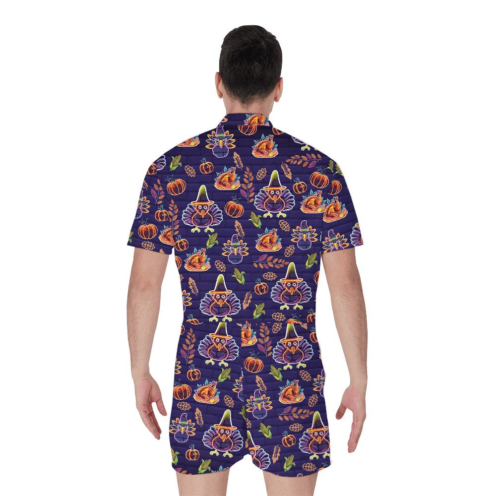 Neon Turkey Thanksgiving Romper (1)