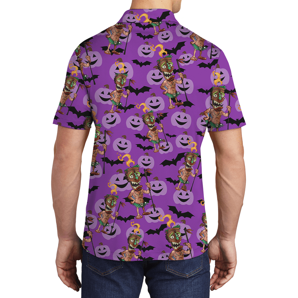 Spooky Tiki Halloween Polo Shirt (3)