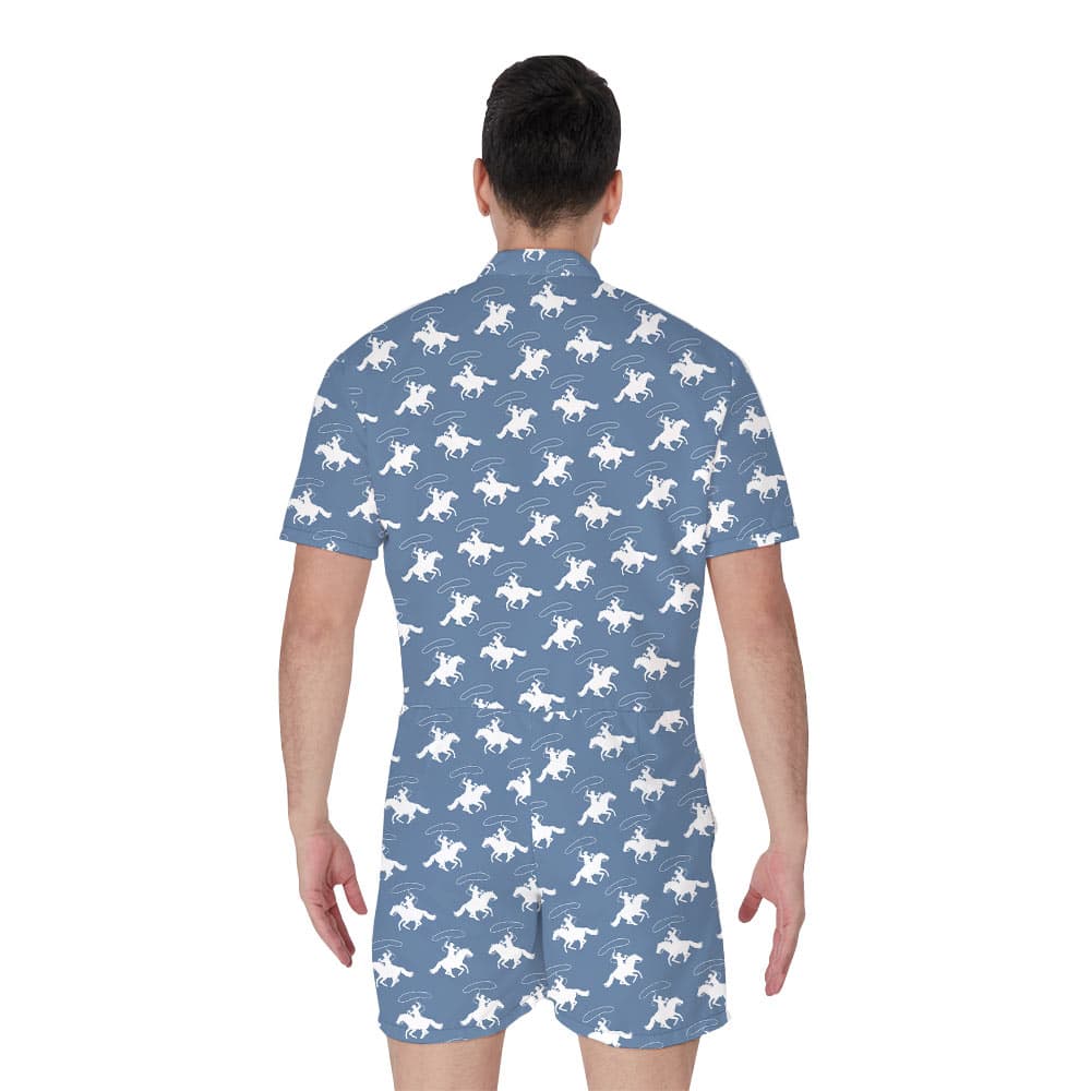 Blue Cowboy Hawaiian Romper (1)