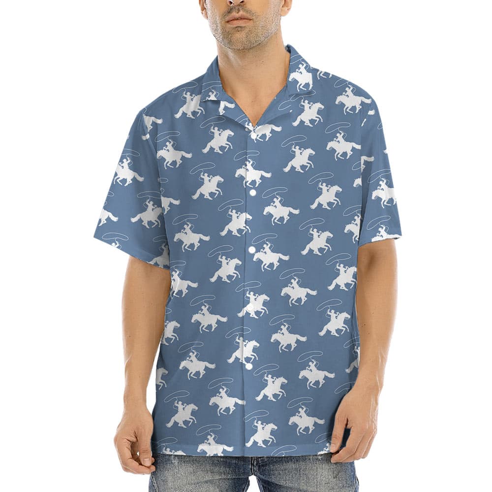 Blue Cowboy Hawaiian Shirt (2)