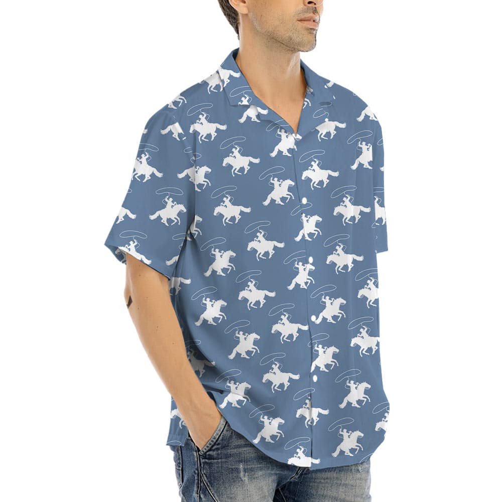 Blue Cowboy Hawaiian Shirt (6)