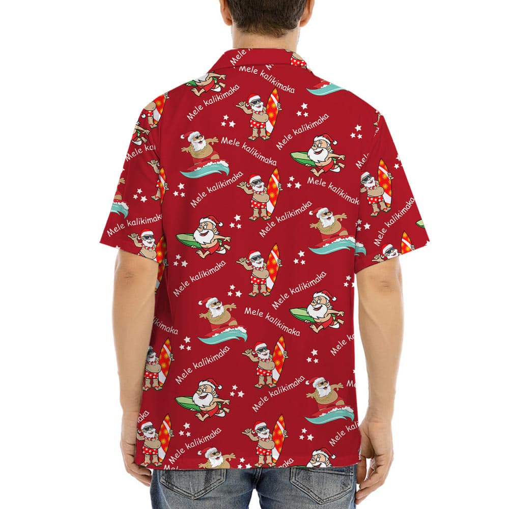 Cute Santa Surfing Hawaiian Shirt (4)