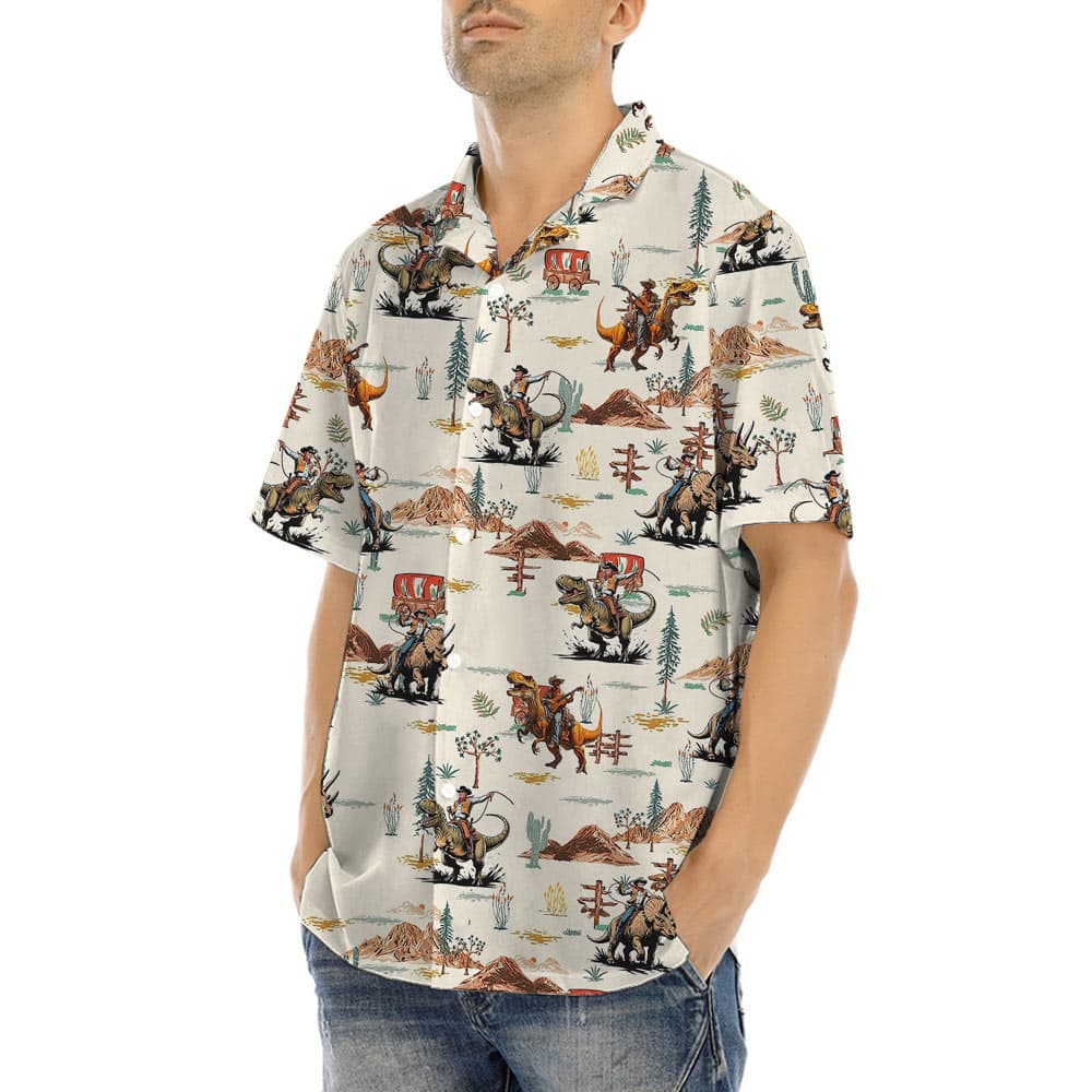Dinosaur Cowboy Hawaiian Shirt (5)