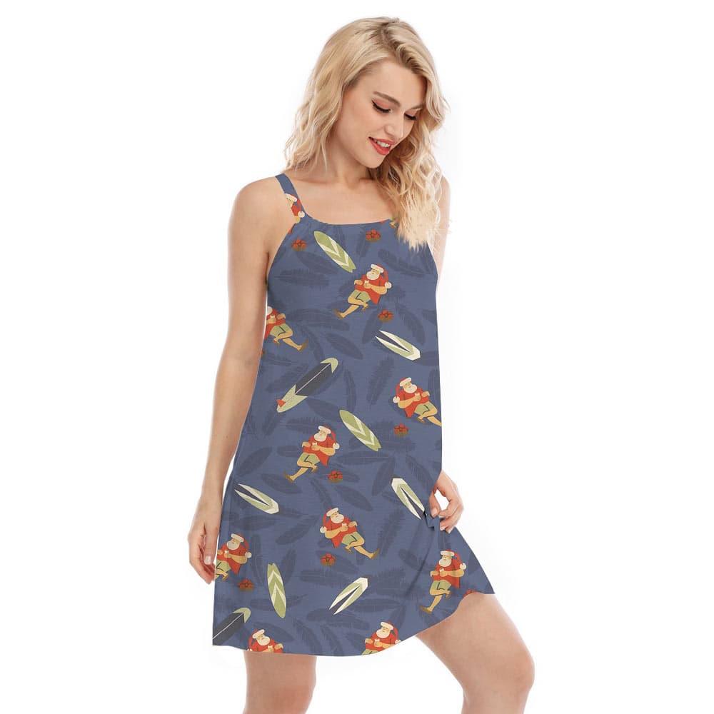 Summer Santa Claus Navy Cami Dress