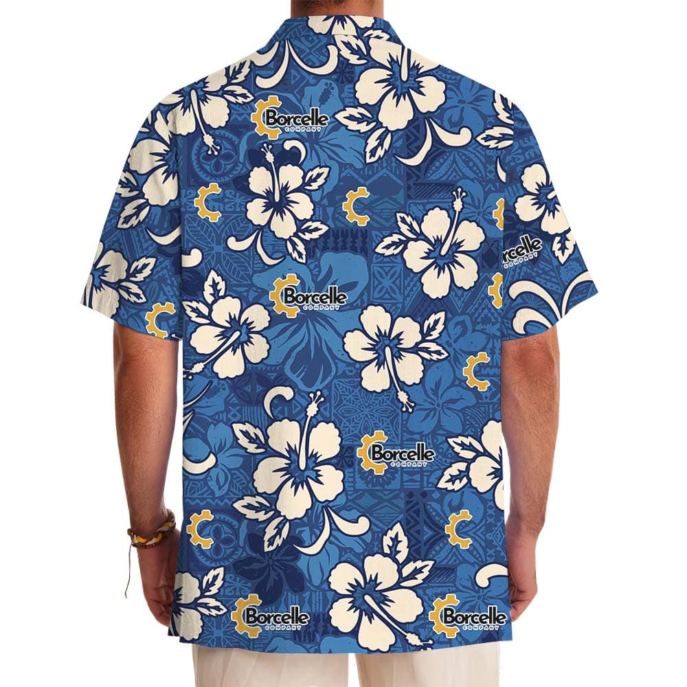 our Logo On Blue Hawaiian Shirt3