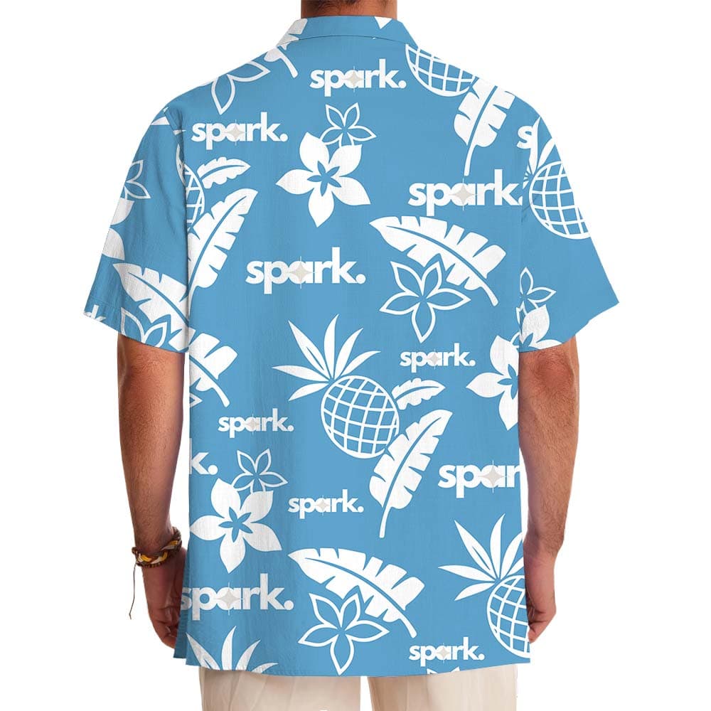Blue Aloha Shirt With Custom Logo3
