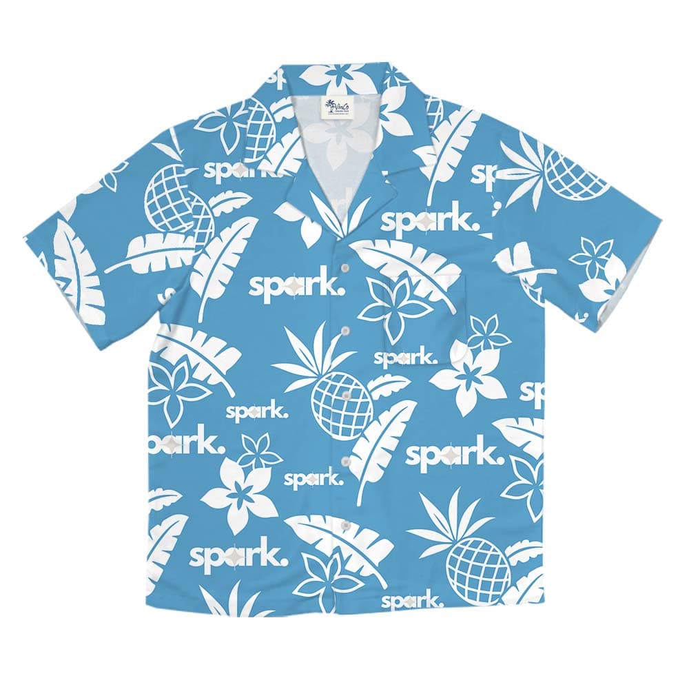 Blue Aloha Shirt With Custom Logo4