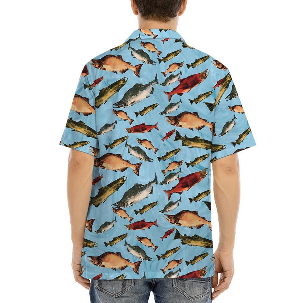 Blue Ocean Fish Aloha Shirt