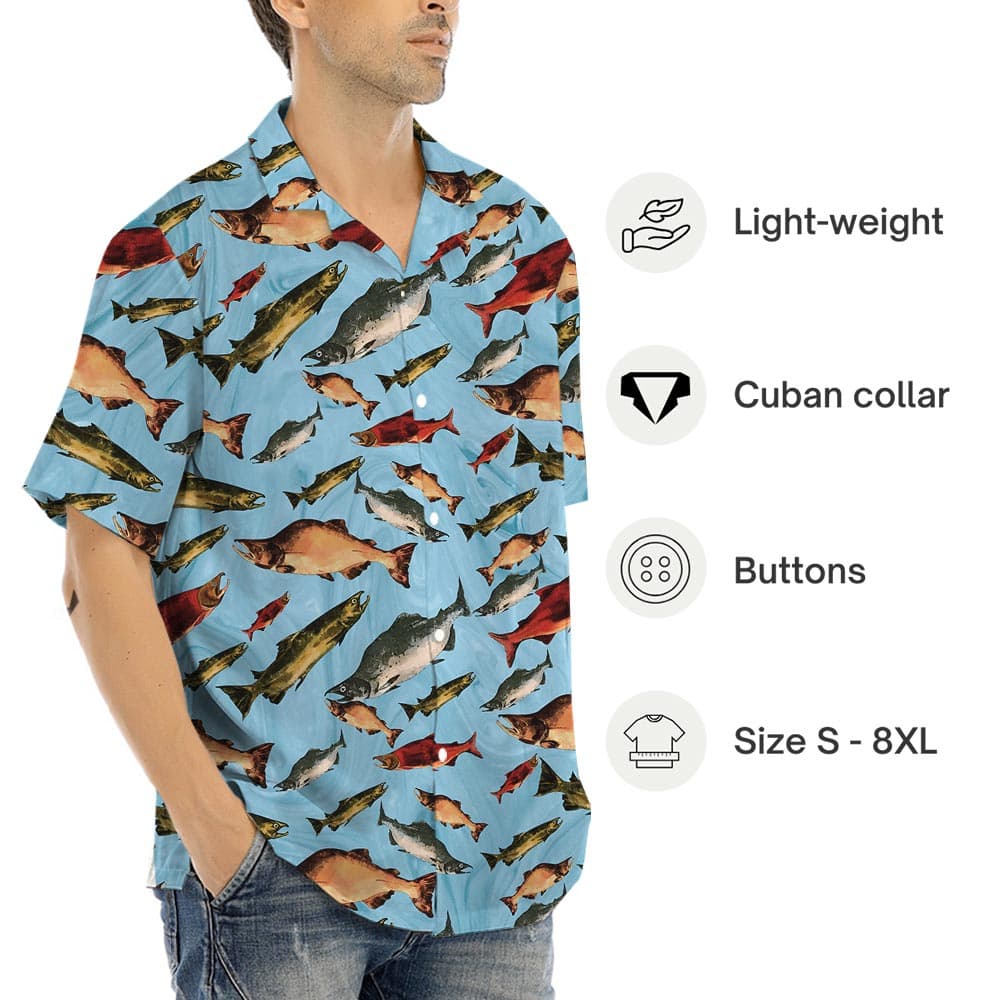 Blue Ocean Fish Aloha Shirt