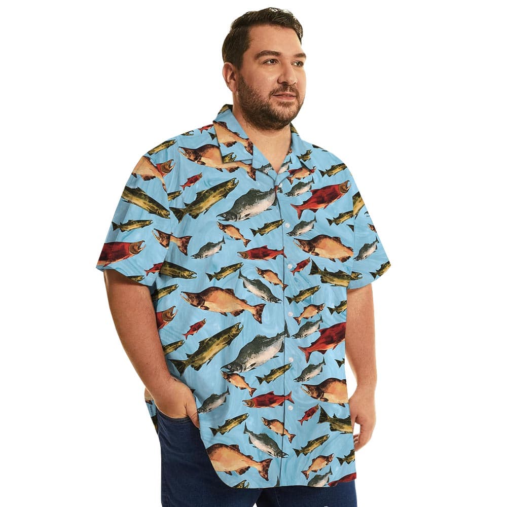 Blue Ocean Fish Aloha Shirt