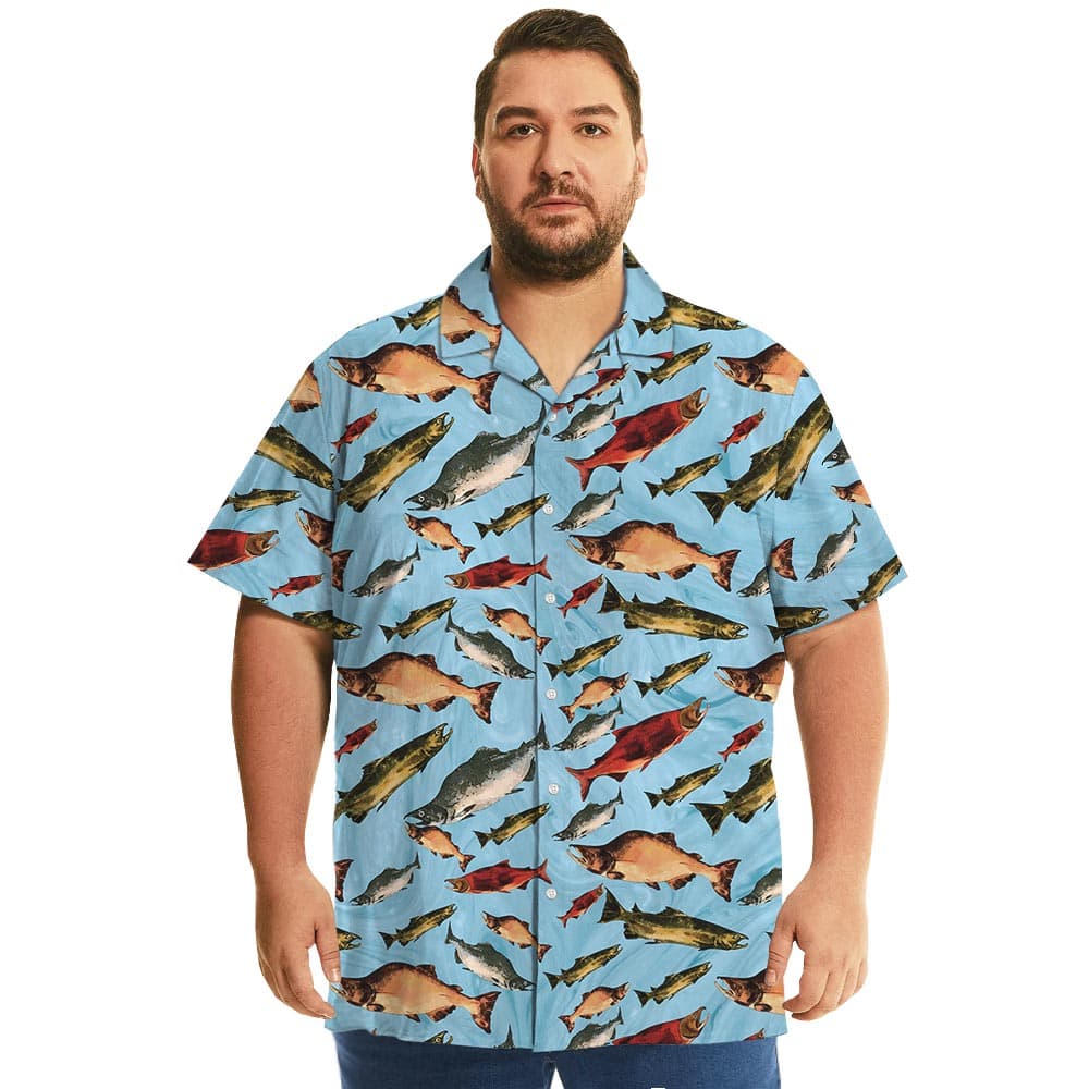 Blue Ocean Fish Aloha Shirt