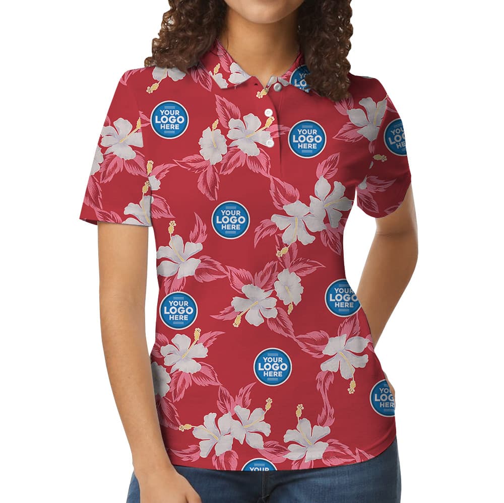 Bulk Custom Logo Floral Polo Shirt