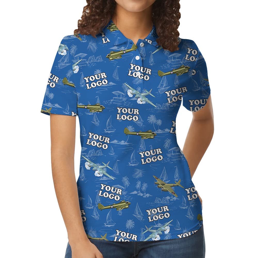 Custom Logo Airplane Polo Shirt
