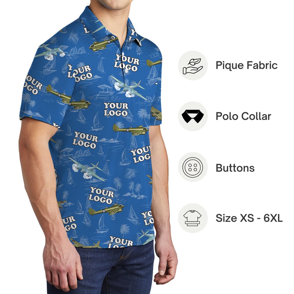 Custom Logo Airplane Polo Shirt