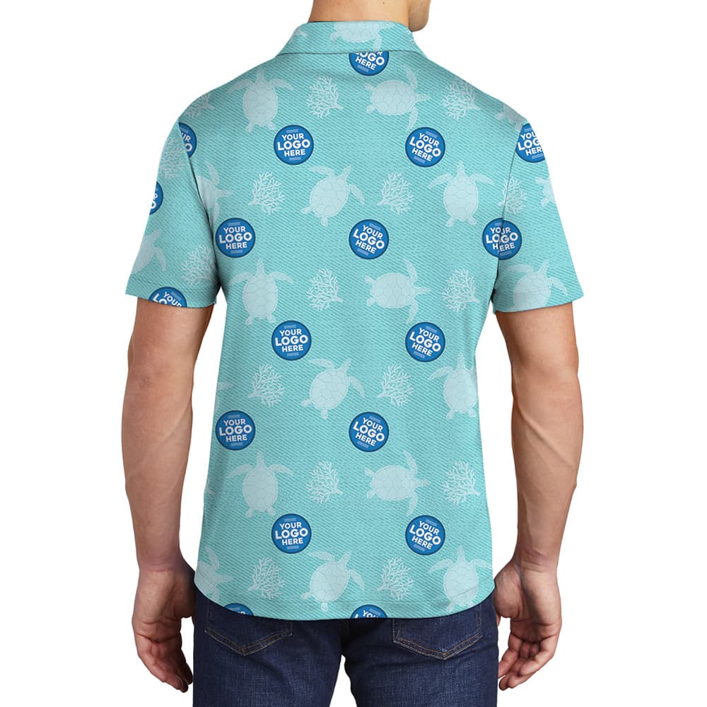 Custom Logo Turtle Blue Polo Shirt1