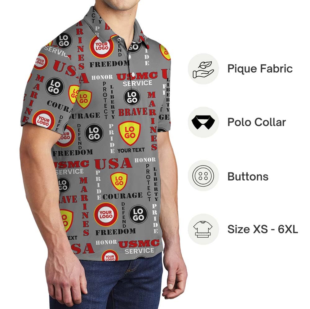 Custom Logo USMC Polo Shirt1