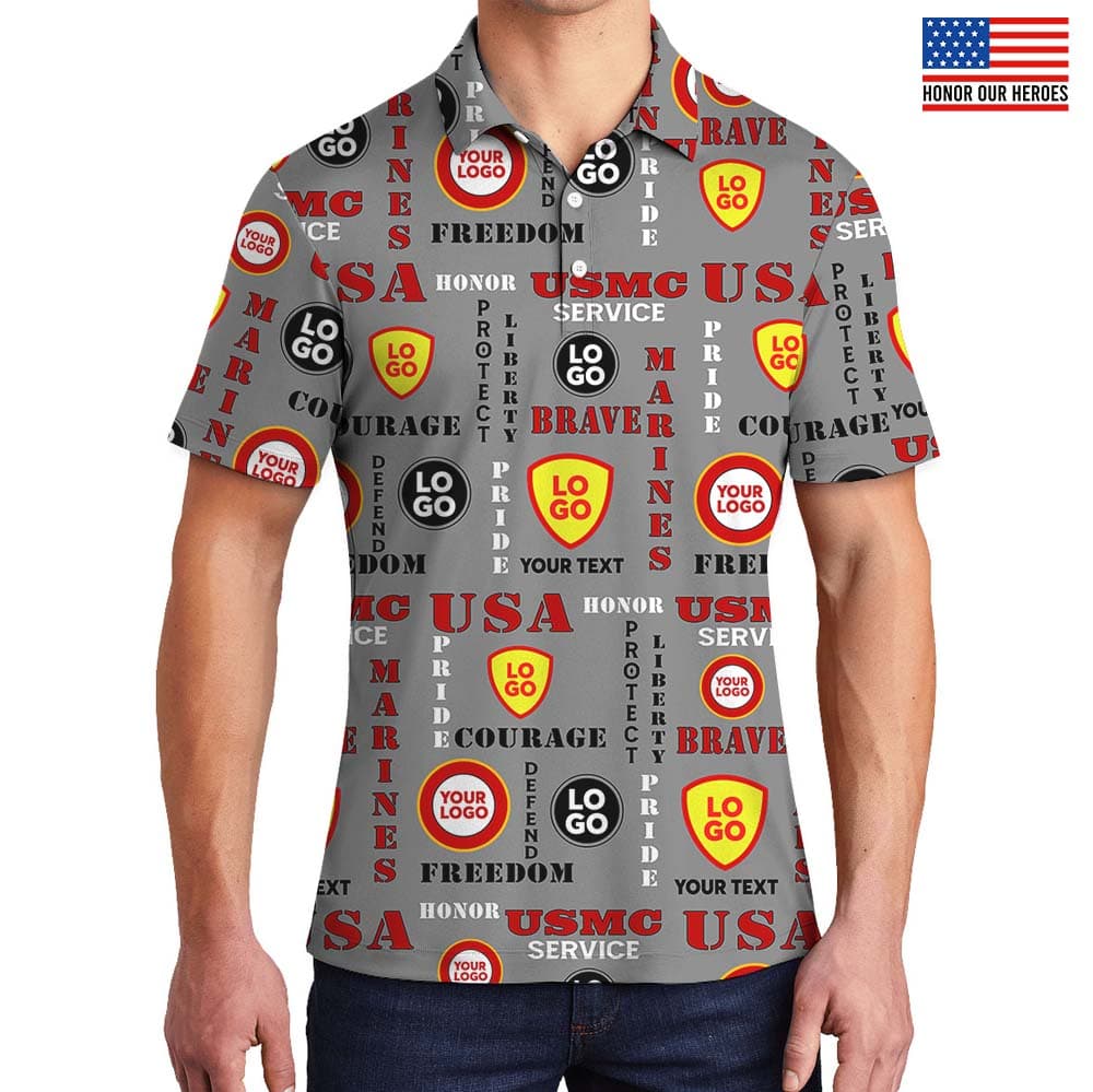 Custom Logo USMC Polo Shirt