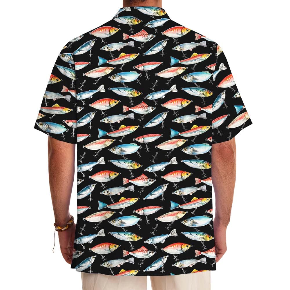 Fishing Lover Black Button Up Shirt3