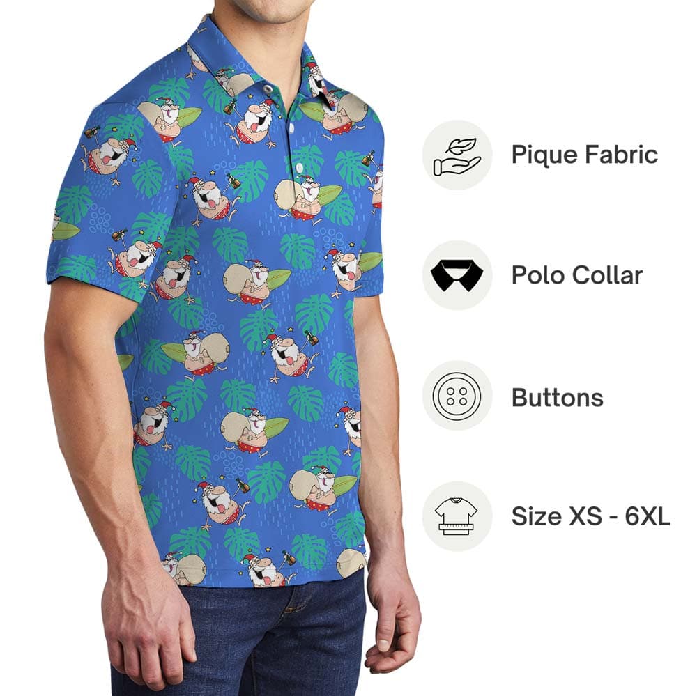Humorous Santa Tropical Golf Shirt1