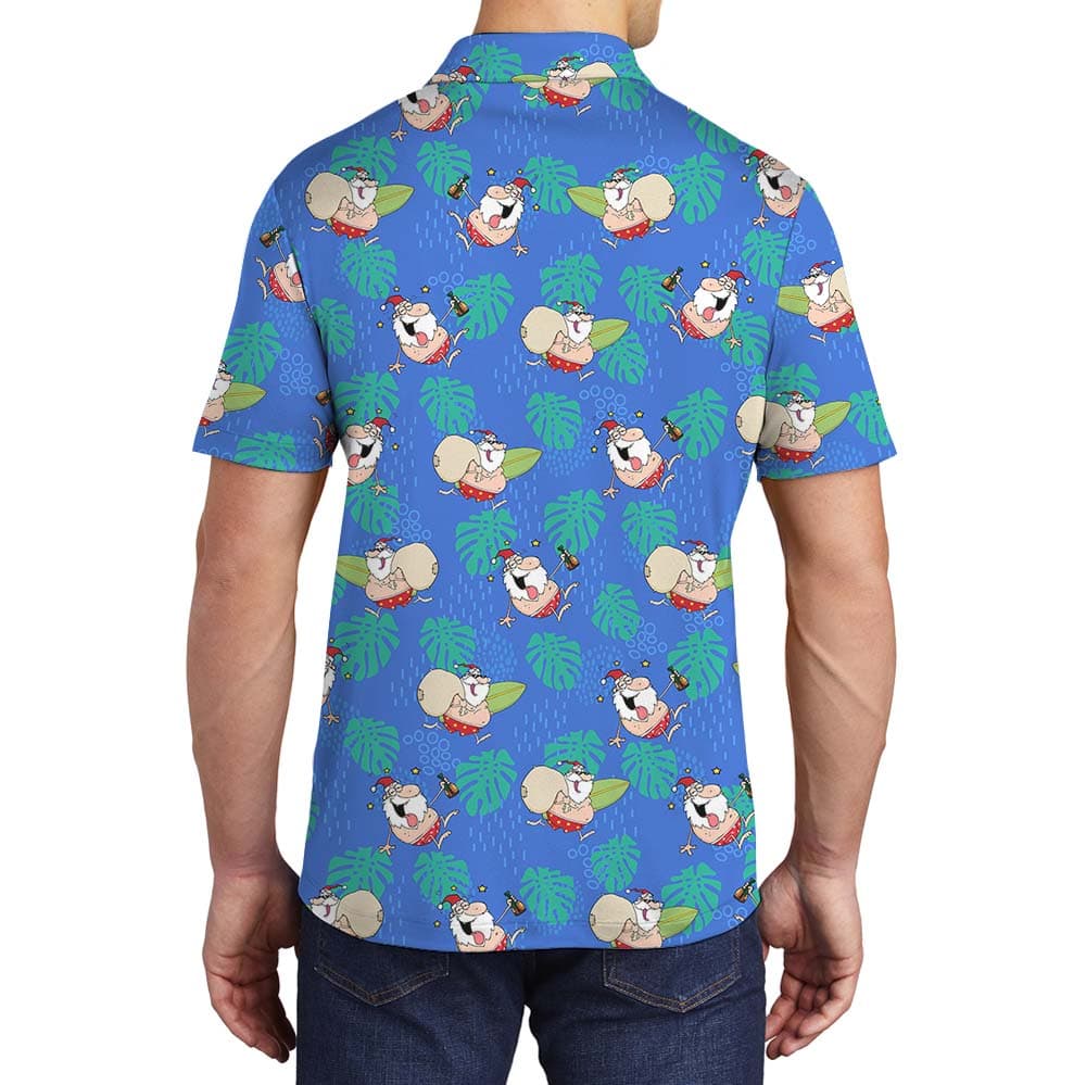 Humorous Santa Tropical Golf Shirt2