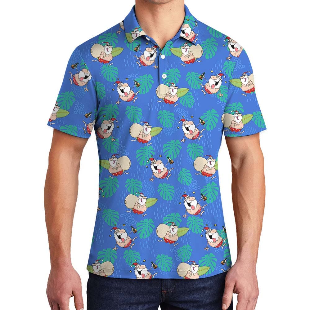 Humorous Santa Tropical Golf Shirt