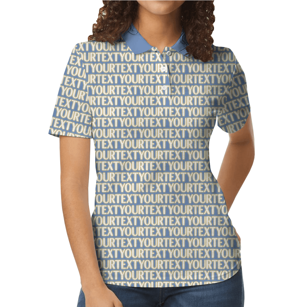 Custom Text Pattern Polo Shirt for Personal Branding