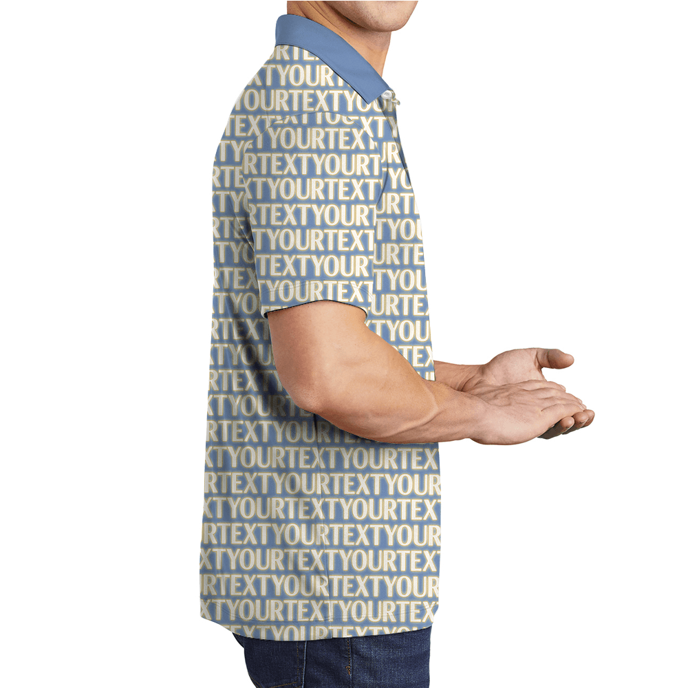 Custom Text Pattern Polo Shirt for Personal Branding