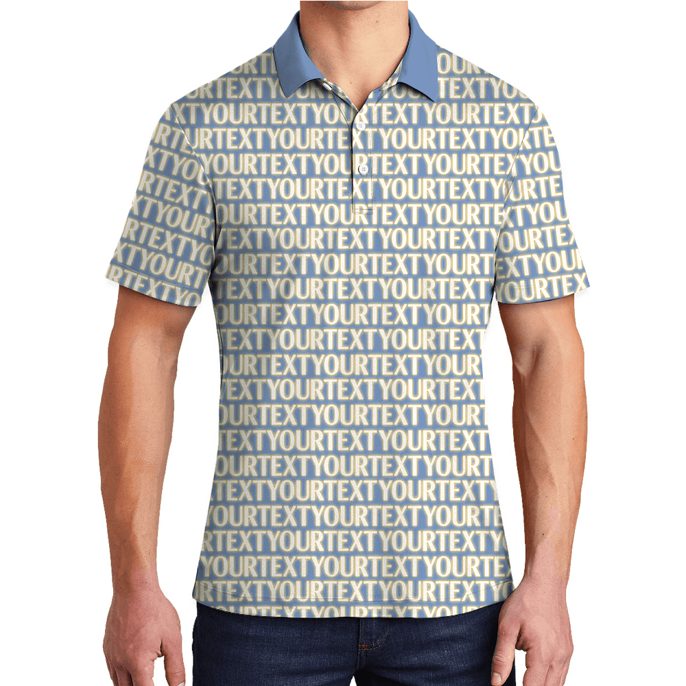 Custom Text Pattern Polo Shirt for Personal Branding
