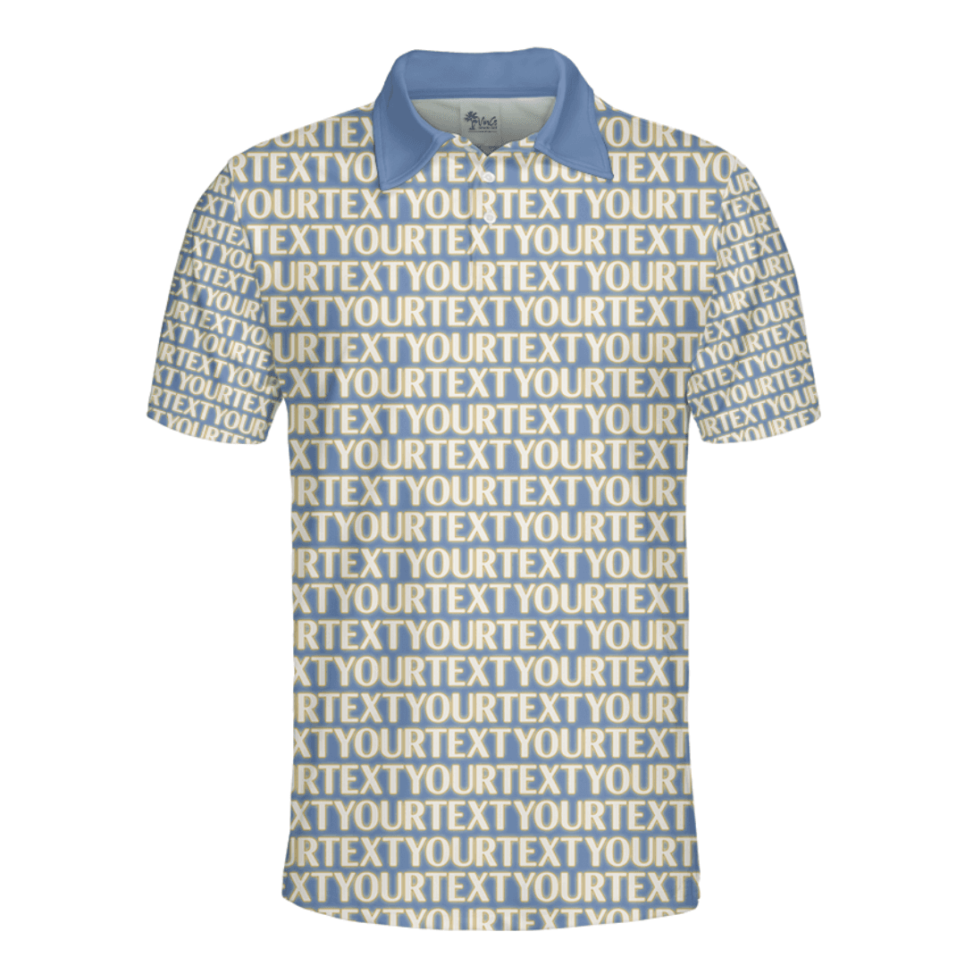 Custom Text Pattern Polo Shirt for Personal Branding