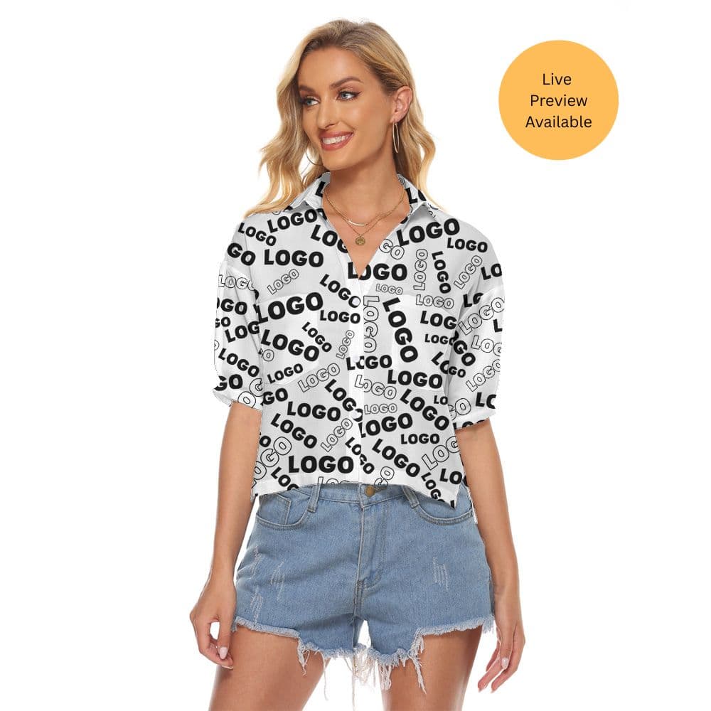 Custom Company Logo Women Hawaiian Crop Tops