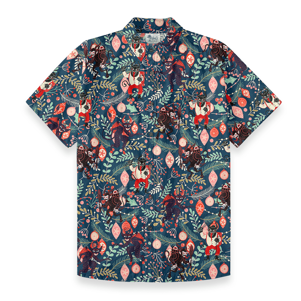Krampus Jungle Print Button Down Cotton Shirt