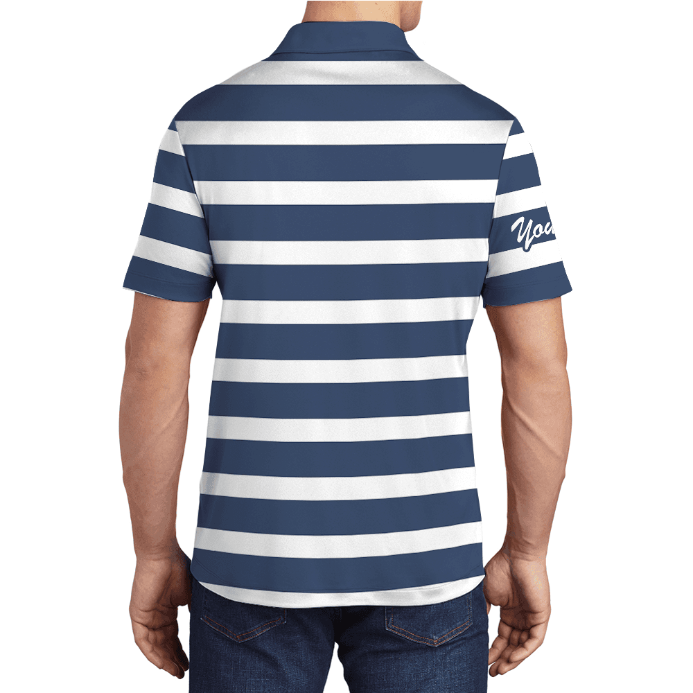 Custom Striped Polo Shirt with Logo and Name