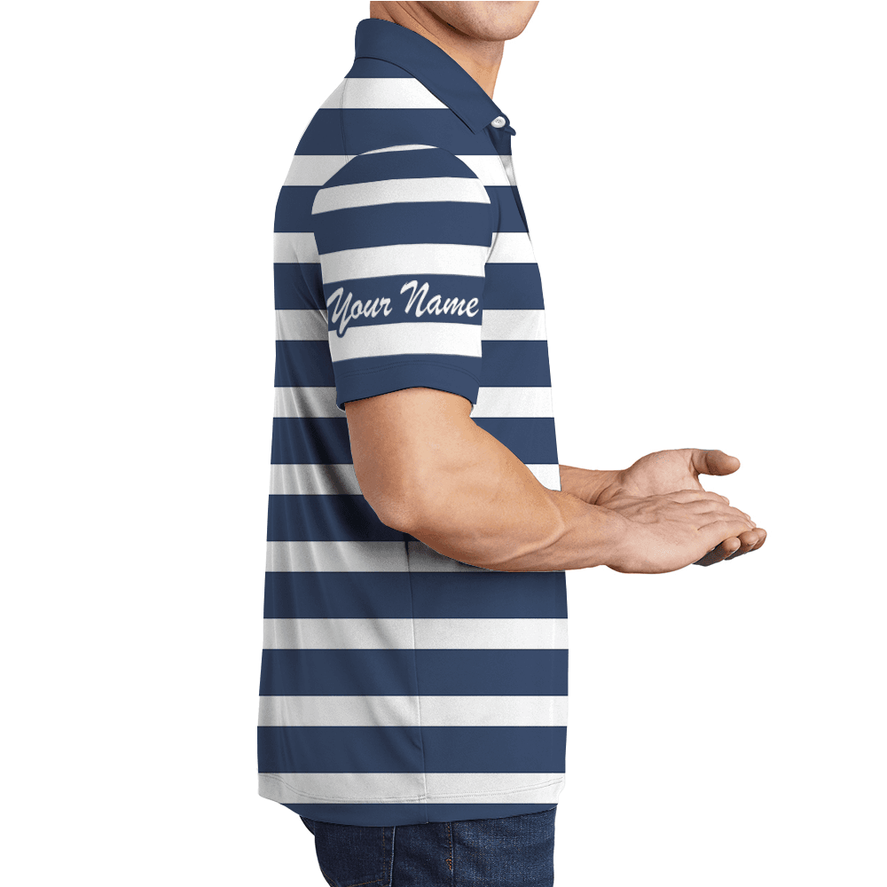 Custom Striped Polo Shirt with Logo and Name