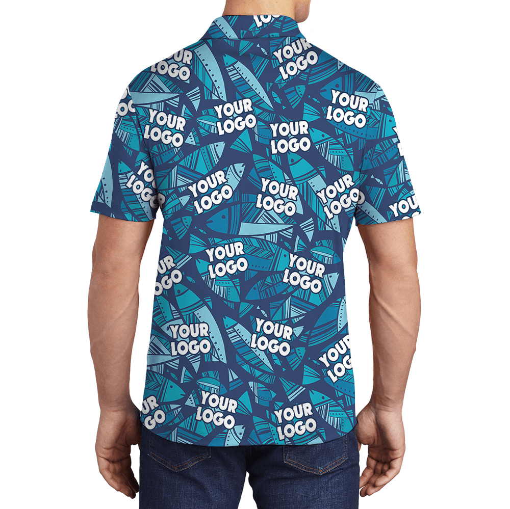Blue Fish Custom Logo Polo Shirt