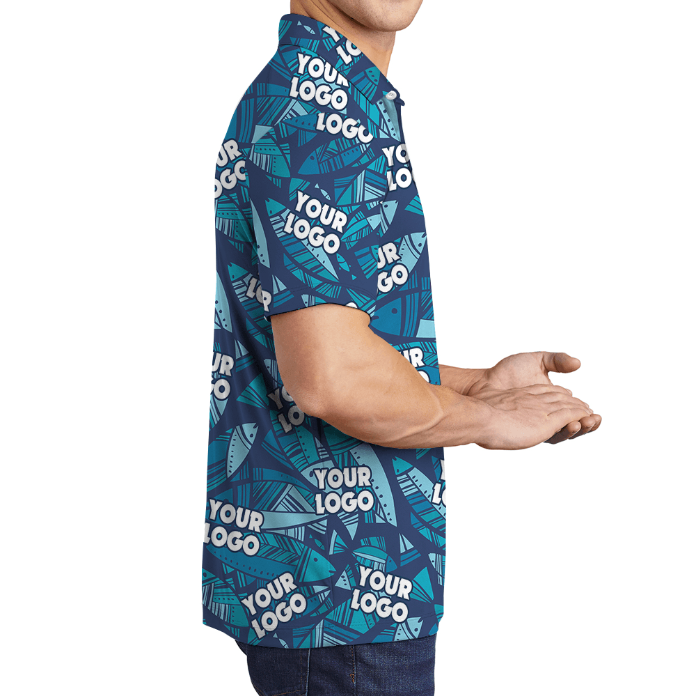 Blue Fish Custom Logo Polo Shirt