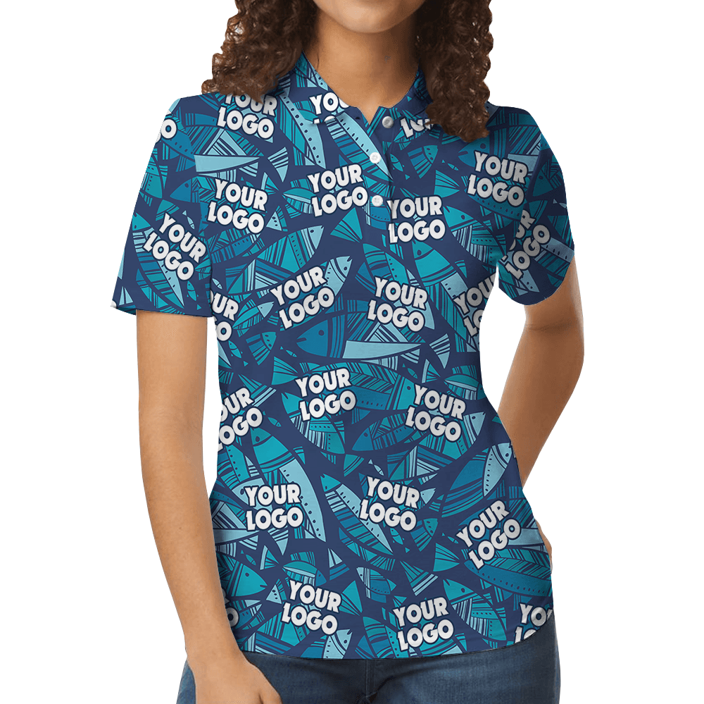 Blue Fish Custom Logo Polo Shirt
