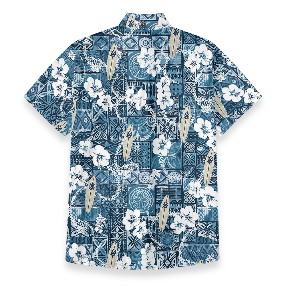 Ocean Vibes Button Down Cotton Hawaiian Shirt