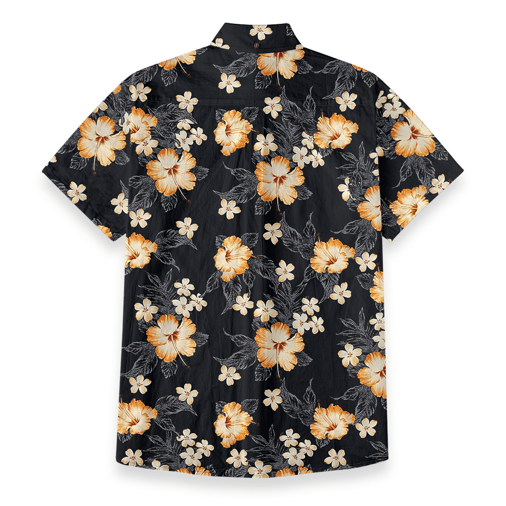 Hibiscus Elegance Custom Pocket Button Down Shirt