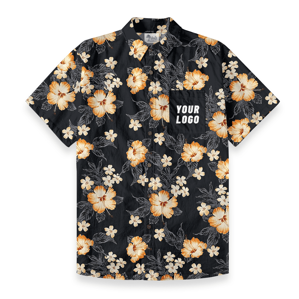 Hibiscus Elegance Custom Pocket Button Down Shirt