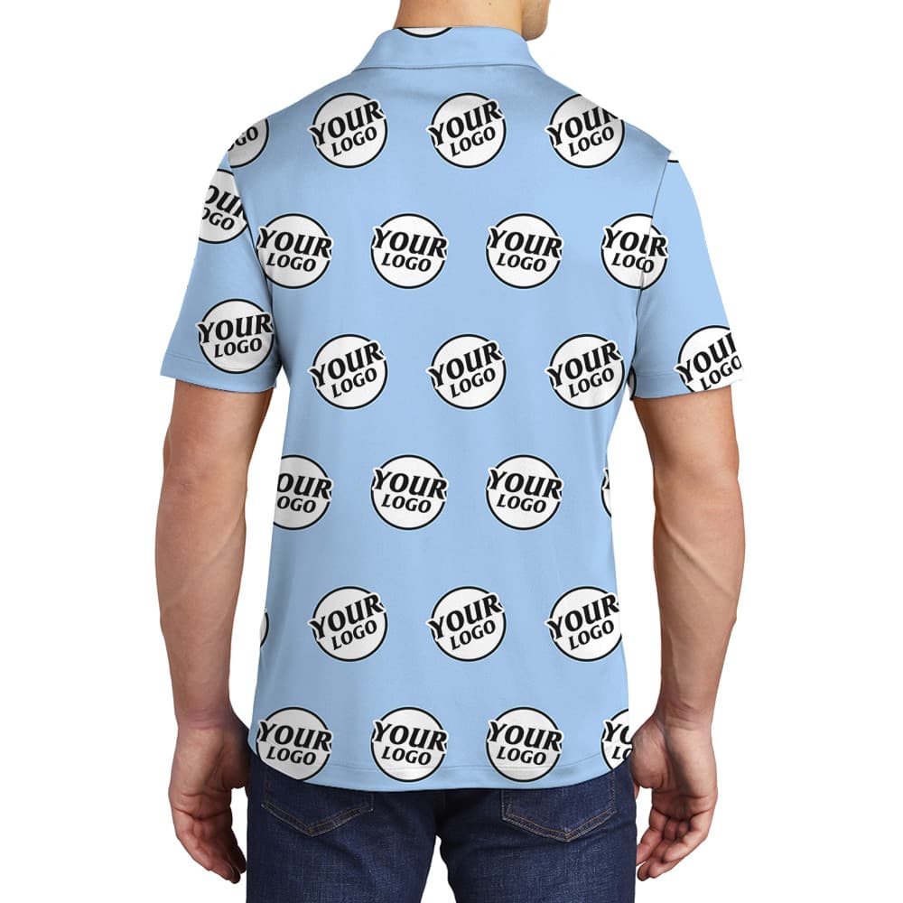 Blue Basic Custom Logo Polo Shirt (3)