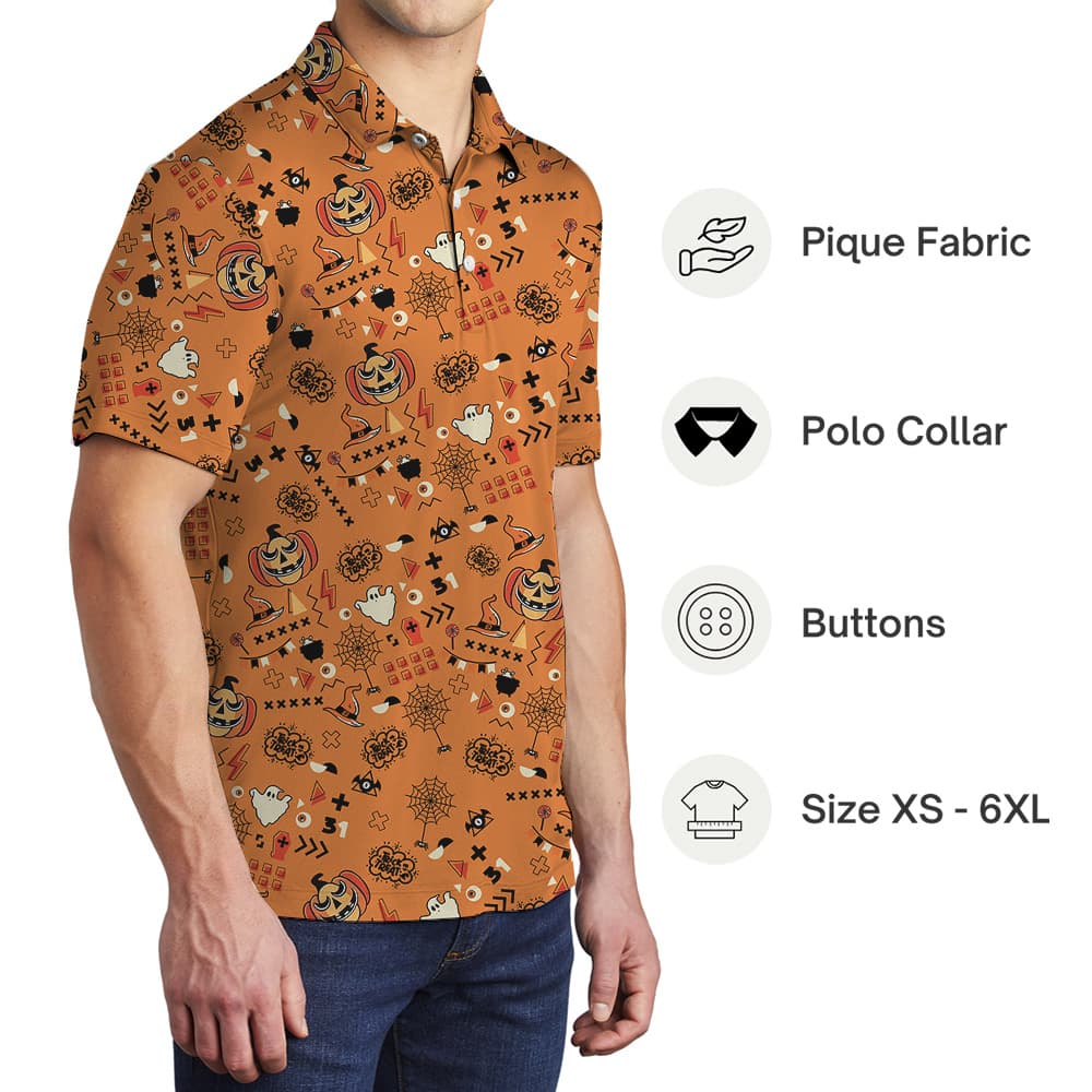 Halloween Small Icons Polo Shirt (2)