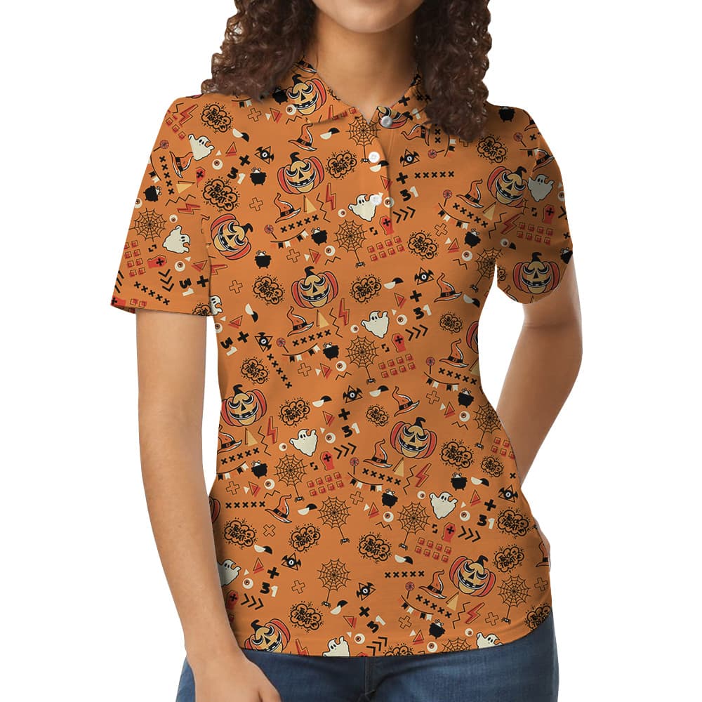 Halloween Small Icons Polo Shirt (5)