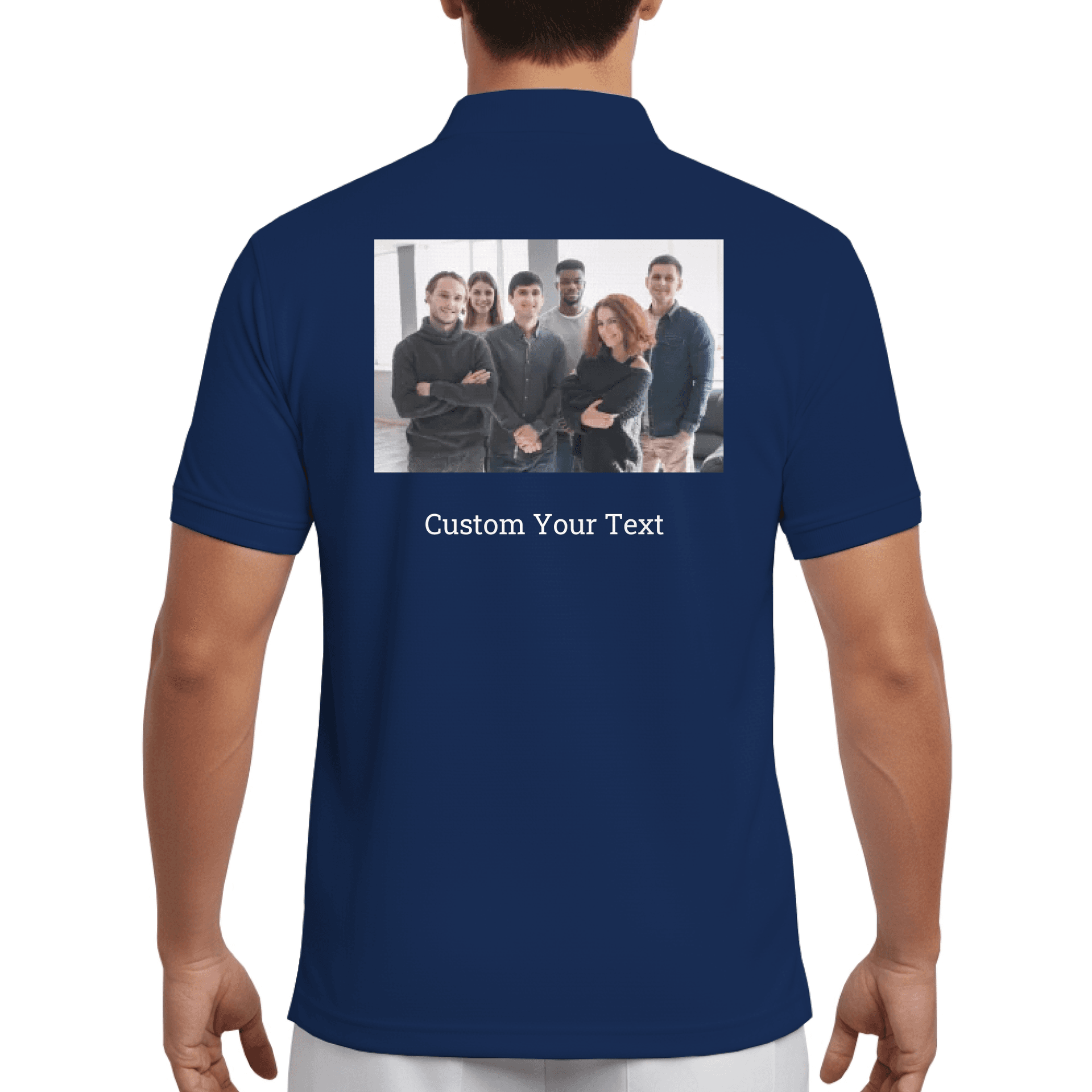 Unique Custom Dual-Sided Polo Shirt with Logo & Image